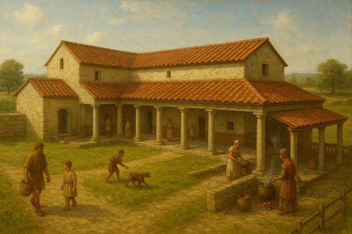 A painting of a building with people walking in front of it
AI-generated content may be incorrect.